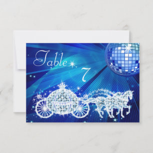 Disco Ball, Princess Coach & Horses Double Sided Invitation