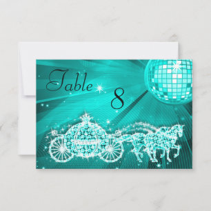 Disco Ball, Princess Coach & Horses Double Sided Invitation