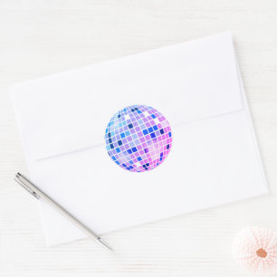 Disco Ball Retro 70s Pink Blue Envelope Seal