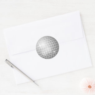 Disco Ball Retro 70s Silver Envelope Seal