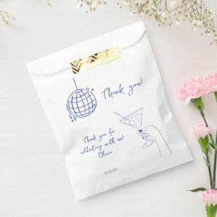 Disco Ball Retro Birthday cocktail thank you favou Favour Bags