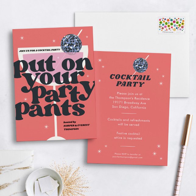Disco Ball Retro Cocktail Party Invitation (Creator Uploaded)
