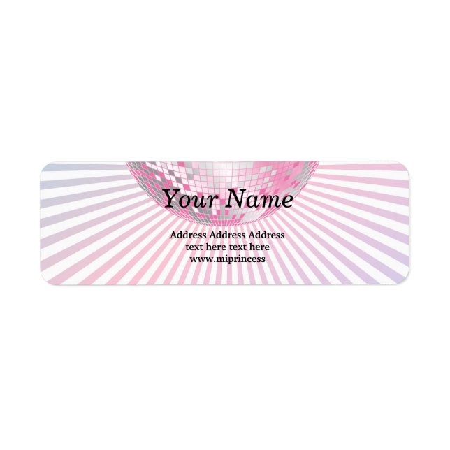 disco ball return address stickers (Front)
