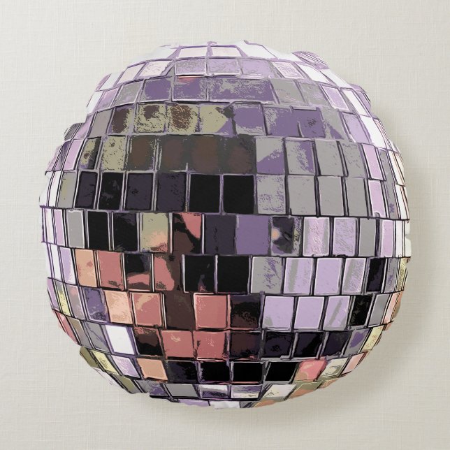 Disco Ball -Sangria Round Cushion (Front)