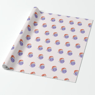 Disco Ball Santa Hat Christmas Gift Wrapping Paper