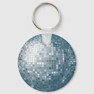 Disco Ball Silver Keychain