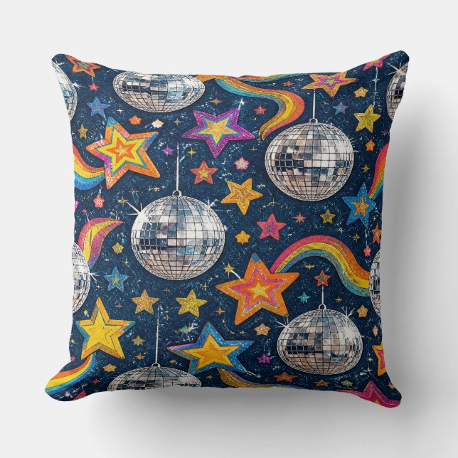 Disco Ball Stars Pillow (Front)