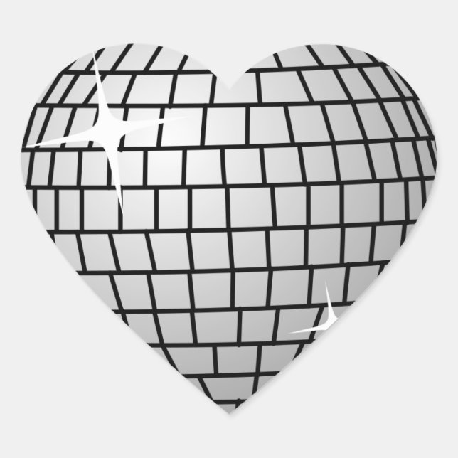 Disco Ball Sticker (Heart) (Front)