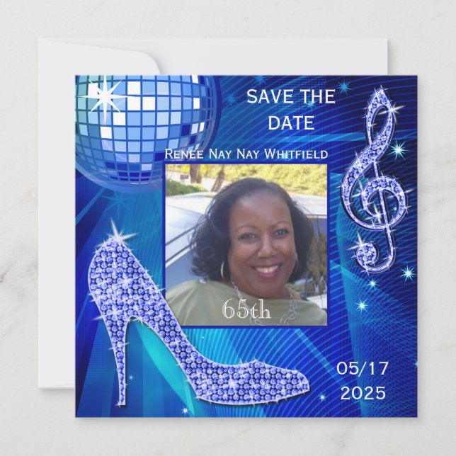 Disco Ball, Stiletto  Save The Date (Front)