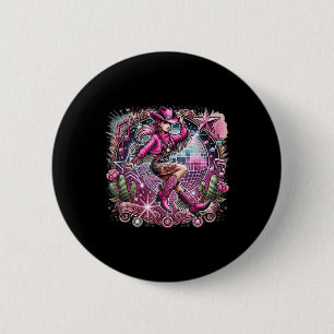 Disco Ball Tattoo Pink Cowboy Cowgirl 6 Cm Round Badge