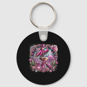 Disco Ball Tattoo Pink Cowboy Cowgirl  Key Ring