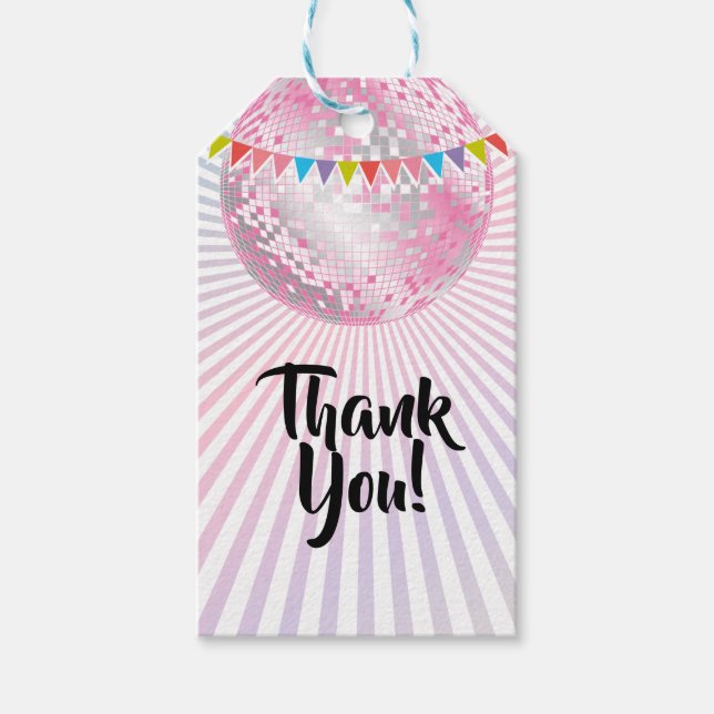 disco ball  thank you gift tag (Front)