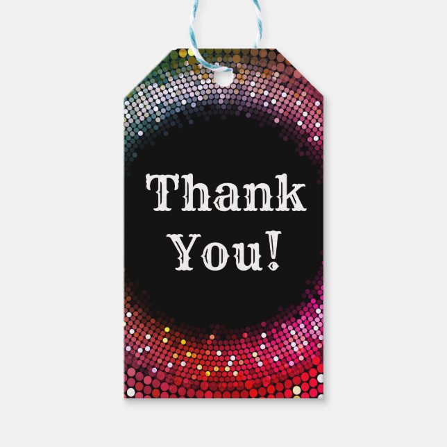 disco ball  thank you gift tag (Front)