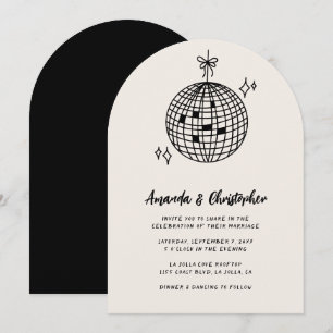 Disco Ball Wedding Invitation Arched