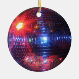 Disco ball with laser beams ceramic tree decoration