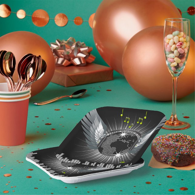 Disco Ball With Wings Paper Plate (Creator Uploaded)