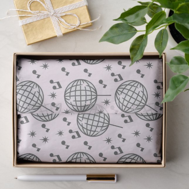 Disco Balls and Music Notes Pattern  Tissue Paper (Gift)