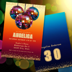 Disco balls Birthday Invitation