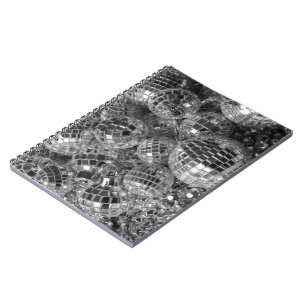 Disco Balls Black and White Photo Notebook