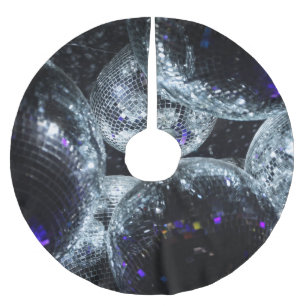 Disco Balls: Dark Party Atmosphere Brushed Polyester Tree Skirt