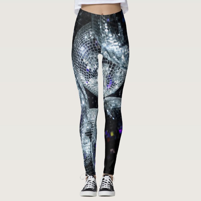 Disco Balls: Dark Party Atmosphere Leggings (Front)