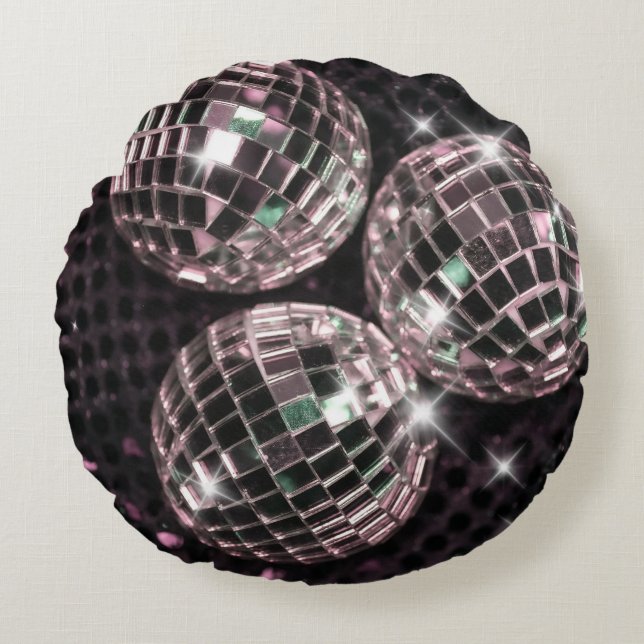 Disco Balls Glam #8 #retro #wall #art Round Cushion (Front)