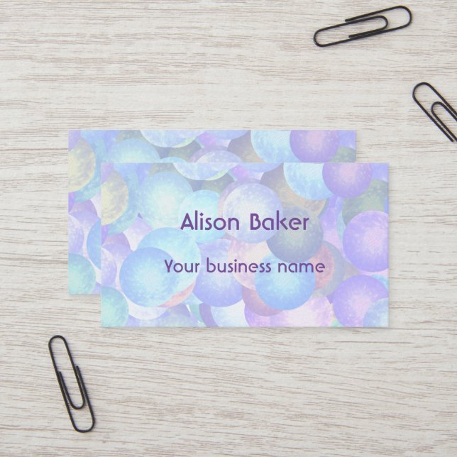 Disco balls in pastel rainbow colours - 3D optics  Business Card (Front/Back In Situ)