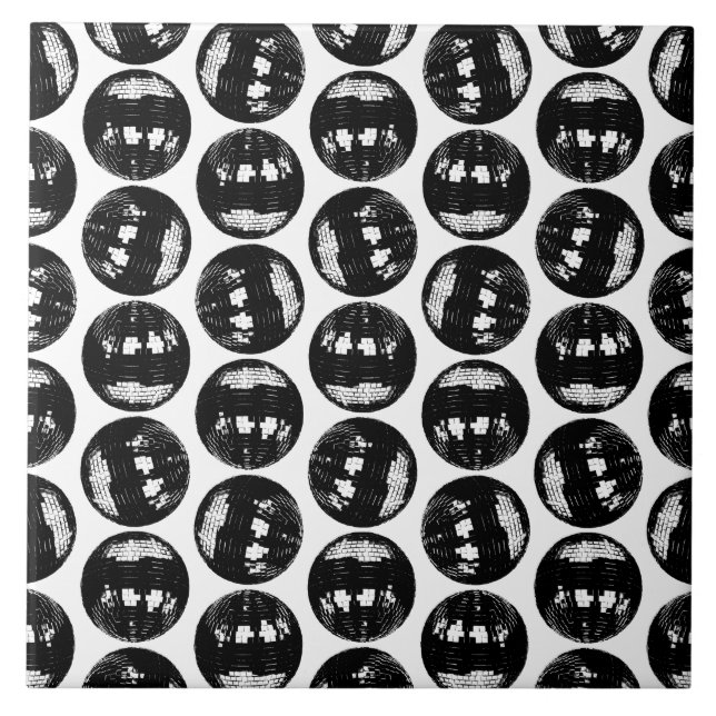 Disco Balls Mirror Ball Pattern CUSTOM BG COLOR Tile (Front)