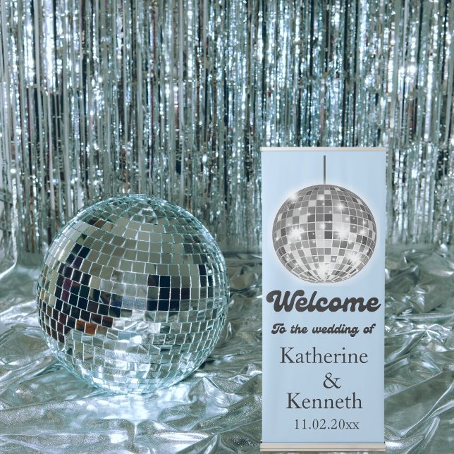 Disco Balls Welcome Wedding Retractable Banner (Creator Uploaded)