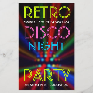Disco Beams Lights Clubbing DJ Flyer