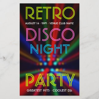 Disco Beams Lights Clubbing DJ Flyer