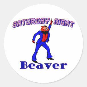 Disco Beaver Classic Round Sticker
