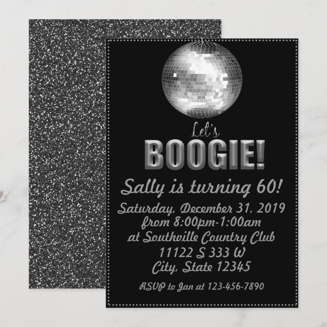Disco Birthday Invitation (Front/Back)