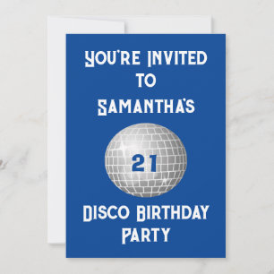 Disco Birthday Party Any Age Disco Ball  Invitation