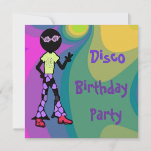 Disco Birthday Party Invitations