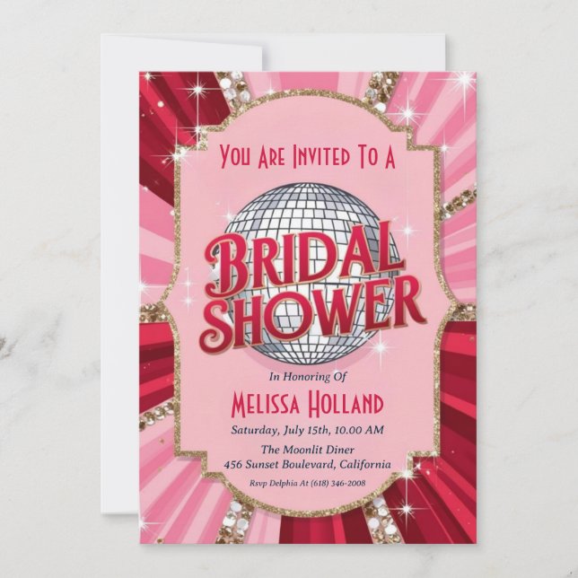 disco bridal shower invitation (Front)