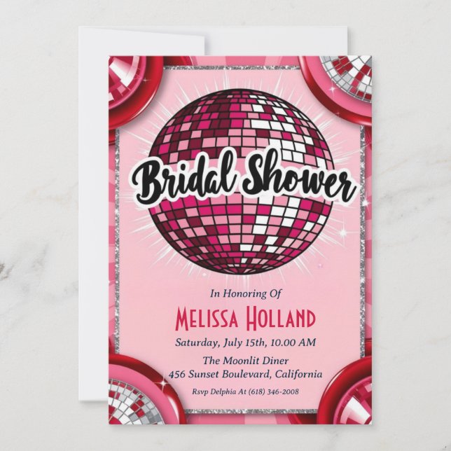 disco bridal shower invitation (Front)