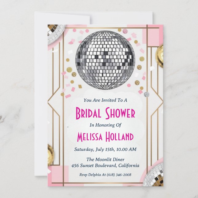 disco bridal shower invitation (Front)
