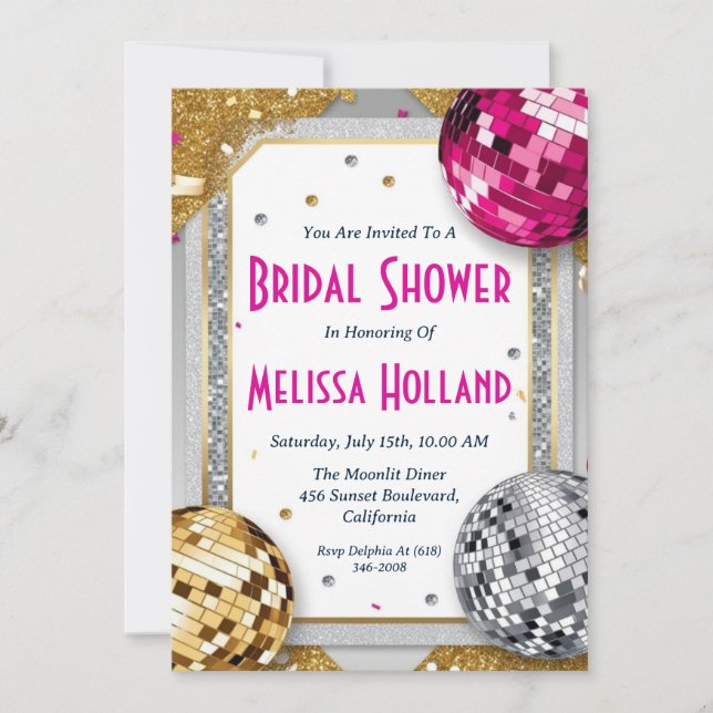 disco bridal shower invitation (Front)