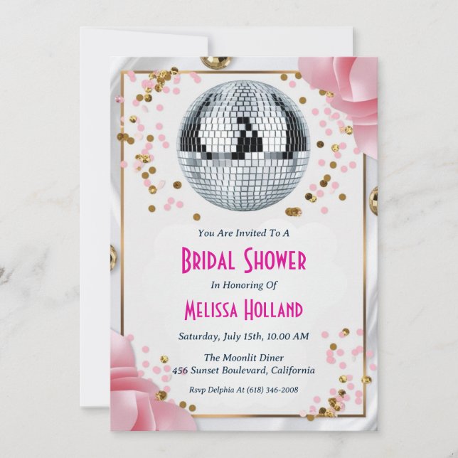 disco bridal shower invitation (Front)