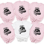 Disco Bride Babe Custom Name Bachelorette  T-Shirt<br><div class="desc">Disco Bride Babe Custom Name Bachelorette T-Shirt</div>