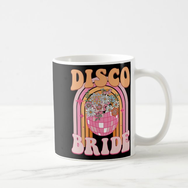Disco Bride Bridesmaid Retro Rainbow Bachelorette  Coffee Mug (Right)