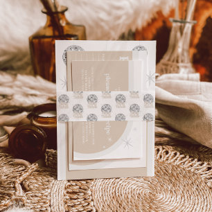 Disco Bride Retro Disco Ball Bridal Shower  Invitation Belly Band