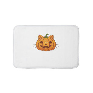 Disco Cat Jack o'Lantern Classic T-Shirt Bath Mat