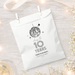 Disco Cheers 10 Years Wedding Anniversary Party Favour Bags