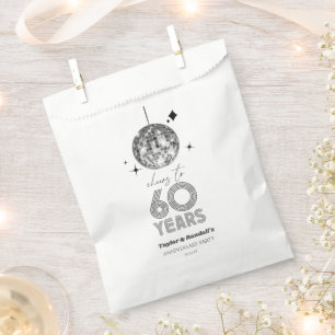 Disco Cheers 60 Years Wedding Anniversary Party Favour Bags