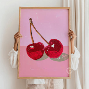 Disco Cherries Wall Print – Retro Glam Art
