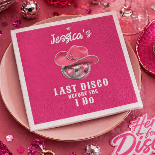 Disco Cowgirl Bachelorette Cocktail Napkin