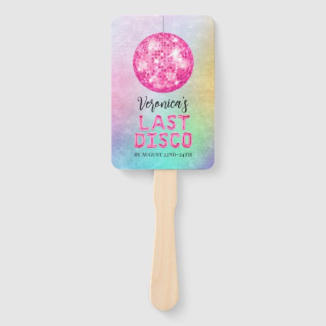 Disco Cowgirl Bachelorette Hand Fan (Front)