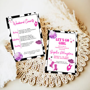 Disco Cowgirl Bachelorette Party Invitation